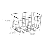 thumbnail of Relaxdays Drahtkorb 3er Set, rechteckig, Gitterkorb zur Aufbewahrung, HBT: 15,5 x 28 x 20 cm, Deko Metallkorb, schwarz