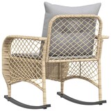 thumbnail of vidaXL Garten-Schaukelstuhl mit Kissen Beige Poly Rattan, Gartenstuhl, Gartensessel, Outdoor-Schaukelstuhl, Schaukelsessel, Schwingsessel