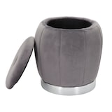 thumbnail of Pouf con contenitore in tessuto grigio Ø cm 43x43