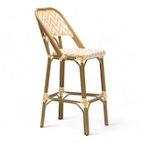 thumbnail of Barhocker ALMA - Gelb-weißes Flechtwerk