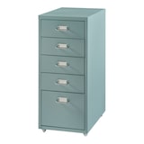 thumbnail of Helloshop26 - Caisson de bureau armoire meuble de rangement à roulettes avec 5 tiroirs 69 x 28 x 41 cm vert menthe 03_0009108