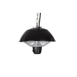 thumbnail of Aquecedor do pátio, 600 W, halogênio, montagem de teto, com corrente, interruptor liga/desliga, 1 nível de calor, respingo, metal, preto