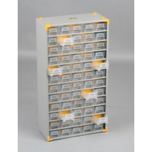 Kleinteilemagazin, HxBxT 565x300x140mm, 60 Schubladen, grau