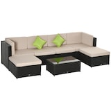 thumbnail of Conjunto Muebles de Jardín de Ratán 7 Piezas Mesa Sofás Taburetes con Cojines