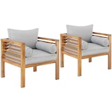 thumbnail of tectake Cadeira de jardim Boka, madeira envernizada, capacidade de carga aprox. 120 kg - Castanho