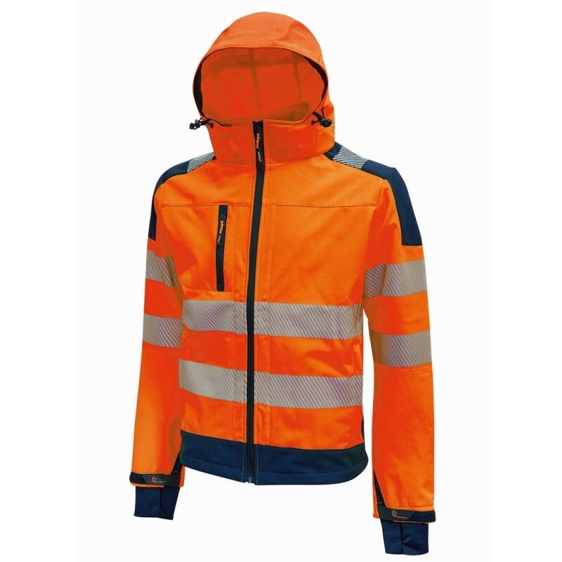 U-Power - Veste Softshell orange haute visibilité Stretch MIKY Orange Taille 2XL