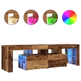 thumbnail of Helloshop26 - Meuble TV multimédia étagère télévision buffet téléviseur salle à manger salon chambre avec lumières LED vieux bois 02_0026839