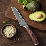 thumbnail of Wakoli EDIB Kleines Santokumesser aus Damast I 12cm Klinge I Pakka Griff