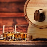 thumbnail of Relaxdays Schnapsfass, 2,2 l, Holz, Whiskyfass mit Bock & Zapfhahn, für Whisky, Wein, Spirituosen, Deko Holzfass, natur