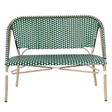 thumbnail of Panca da terrazza in alluminio e rattan sintetico bianco e verde