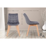 thumbnail of Set de 2 Sillas de comedor Passaic en terciopelo Gris