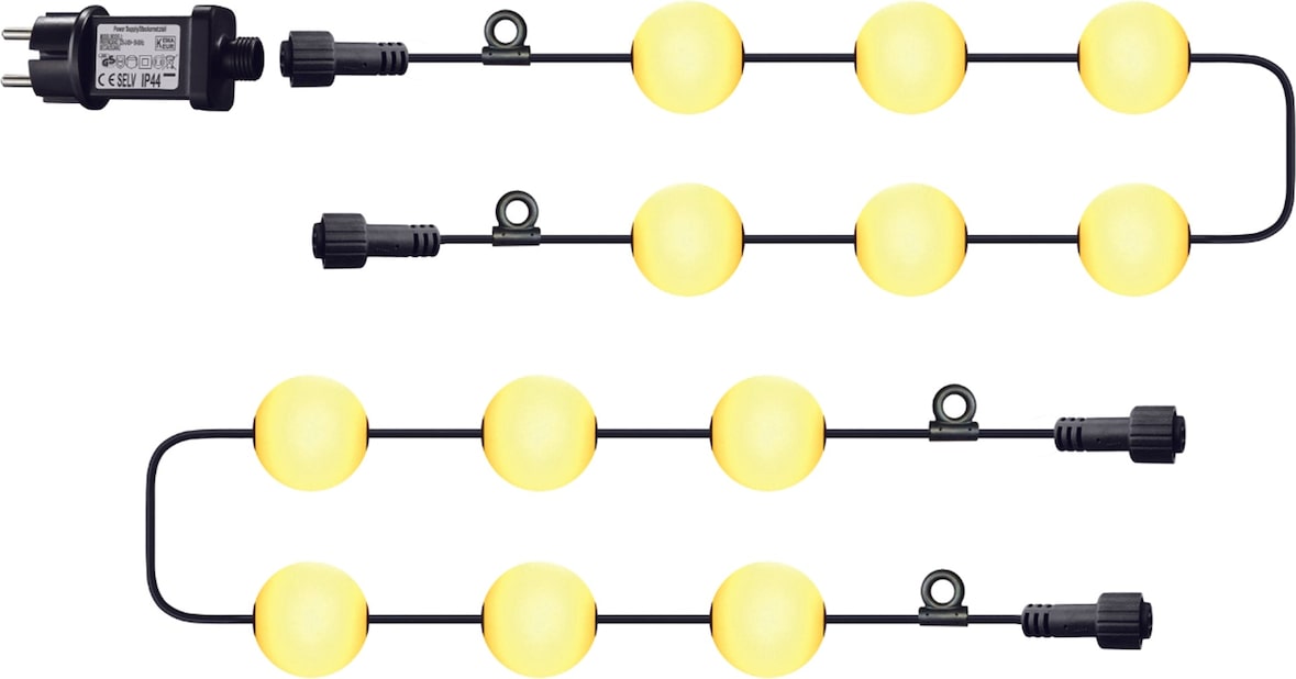 Lumisky Ghirlanda BOLLY, 12 palline, 11 m Plastica Bianco