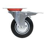 thumbnail of HMF 6790 Schwerlastrollen mit Bremse aus Vollgummi, 4 Stück, 100 mm, bis 280 kg, Schwarz