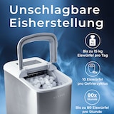 thumbnail of KLAMER Eiswürfelmaschine, 10 Eiswürfel in 7-9 Minuten, 15 kg Eiswürfel pro Tag, 2 Eiswürfelgrößen, 2,1 L Wassertank, 120 W Ice Maker mit Timer, Leise…