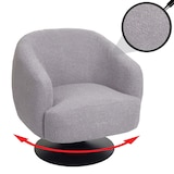 thumbnail of Lounge-Sessel HWC-J76, Cocktailsessel Sessel drehbar, Bouclé Stoff Metall ~ hellgrau