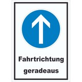 thumbnail of Schild Fahrtrichtung geradeaus A1 Rückseite selbstklebend