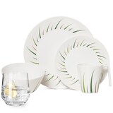 thumbnail of Melamin Geschirr-Set 4 Personen Limon Design 16 Teilig + Milano Gläser Wassergläser Tafelgeschirr Picknick BBQ Kochgeschirr