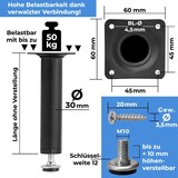 thumbnail of Möbelfuß verstellbar Sofafuß belastbar bis 50 kg Stahlrohrfuß Sockelfuß Tischbein Rund Edelstahl