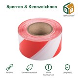 thumbnail of 8 x Absperrband (75 mm x 500 m) rot/weiß sehr reißfest hohe Sichtbarkeit beidseitig Flatterband Warnband Baustellenabsperrung BB-Verpackungen