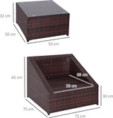 thumbnail of Outsunny Set Tavolo e 2 Poltrone Imbottite Mobili da Giardino Rattan