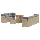 thumbnail of vidaXL 10-teiliges Garten Sofa Set mit Kissen Beige Poly Rattan Akazie