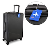 thumbnail of Kofferanhänger 2er Set aus Silikon, ca. 9×5 cm mit Namenszeile - ideal für Koffer, Taschen & Rucksäcke auf Reisen, Blau | Raburg Gepäckanhänger