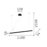 thumbnail of v-line moderne pendelleuchte, schwarzes metall, 20 w led, 3000 K warmes licht, ideal lux