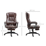 thumbnail of Vinsetto Silla de Oficina Ergonómica y Giratoria Ajustable en Altura con 6 Puntos de Masaje Control Remoto y Reposapiés Retráctil 68,5x68,5x113-121 cm