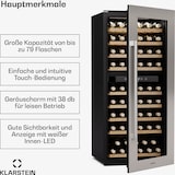 thumbnail of Klarstein Weinkühlschrank Vinsider Duo | 79 Flaschen | 2 Kühlzonen | UV-Schutz | 9 Regale | Touch Edelstahl