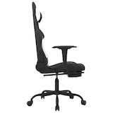 thumbnail of Décoshop26 - Bürostuhl Gaming-Stuhl mit Lendenkissen und Fußstütze in weißem und schwarzem Stoff DEC025834