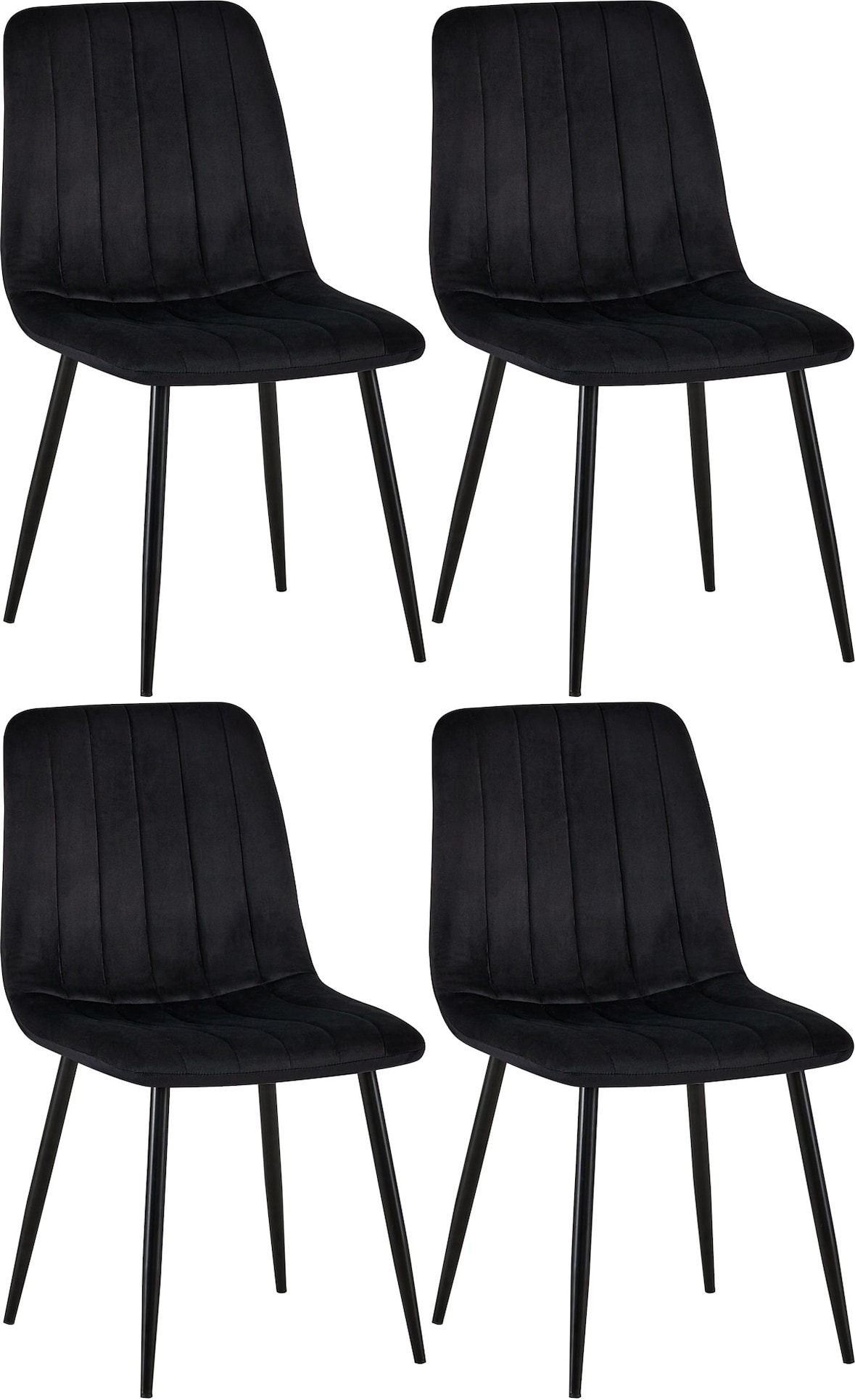 4er Set Stühle Dijon schwarz/Samt