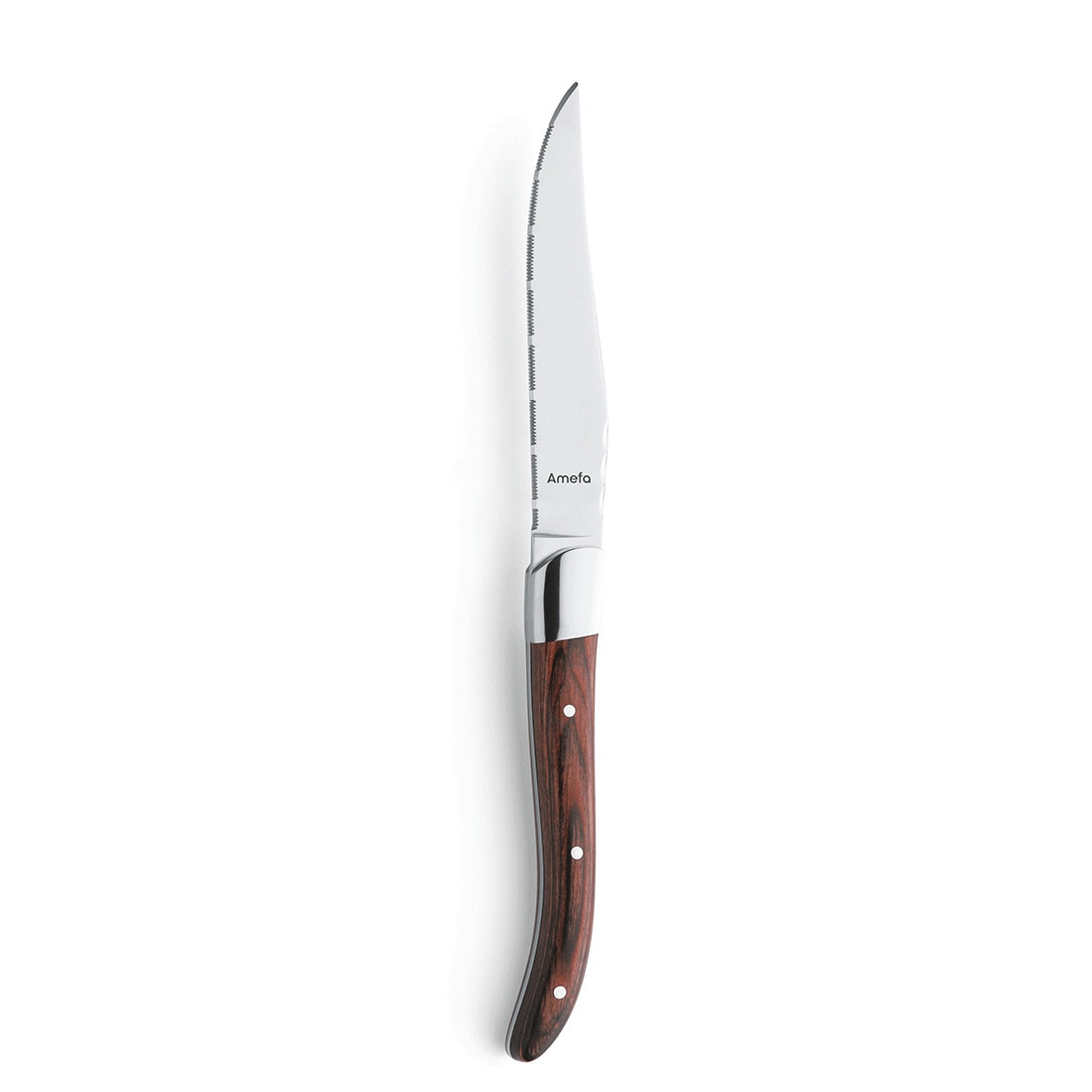 Amefa ROYAL STEAK Steakmes volle tang met kartelrand hout - 6 stuks