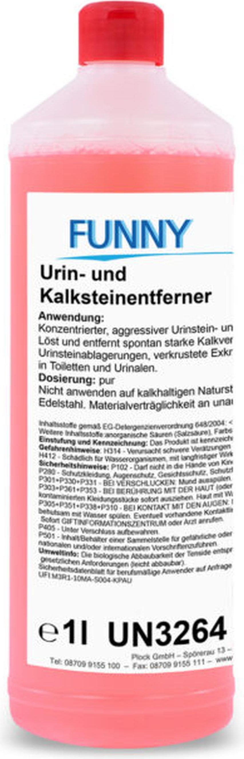 Funny Urinstein- und Kalkentferner auf Salzsäurebasis - Konzentrat -  12×1 Liter