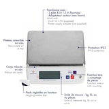 thumbnail of Louis Tellier -  Balance électronique professionnelle -  5kg -  IP53 -  précision 0,5g -  plateau amovible 22 x 16,5 cm -  N3693