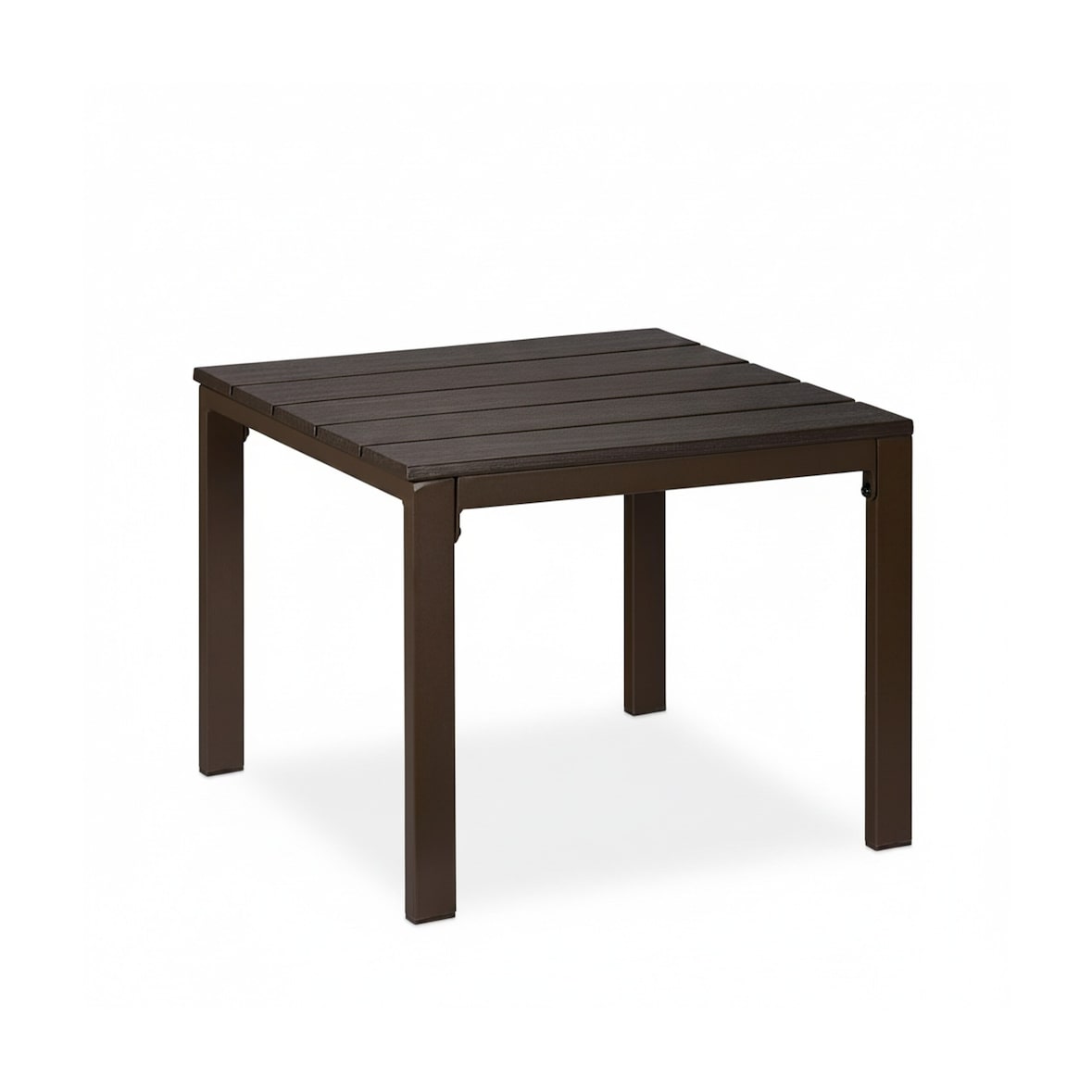 Relaxdays Beistelltisch Balkon, wetterfest, auch für Terrasse u. Garten, HBT: 39 x 52 x 48 cm, Outdoortisch klein, braun
