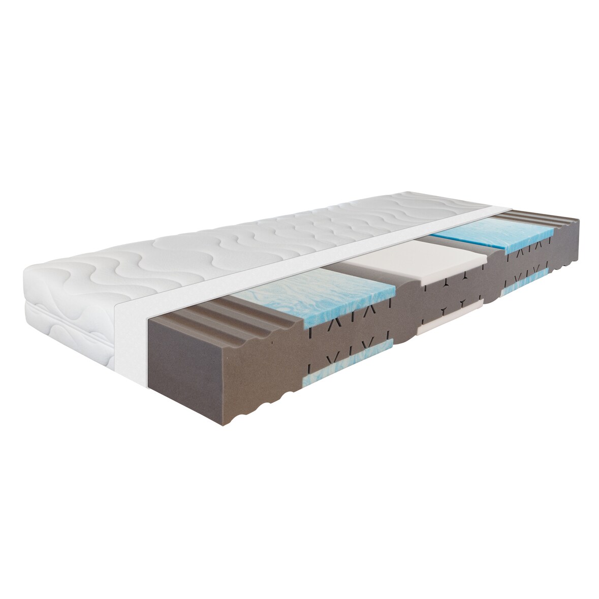 Ortho Dynamic matras 80x200 hoogte 19cm, 7-zone gelmatras H2&H3, Oeko-Tex gecertificeerd, Made in Germany