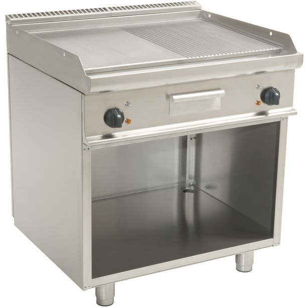 Elektrische grillplaat met open onderbouw model E7/Kte2Bam, afmetingen: B 800, bakplaat: 795 XT 700, bakplaat: 530 XH 850
