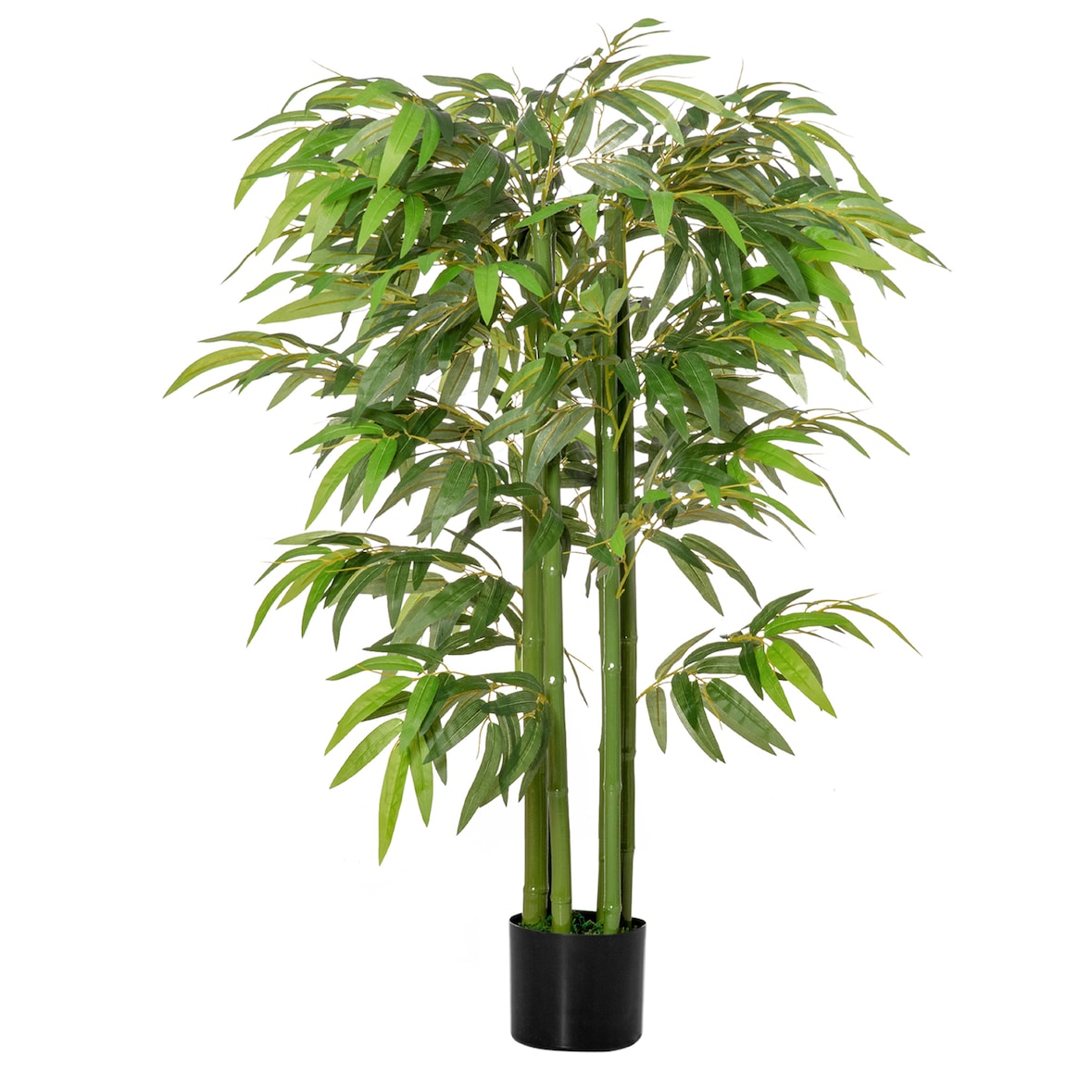 Bambú Artificial 140 cm con Maceta y Cañas Realistas Árbol Sintético Interior para Decoración de Hogar Oficina Interior