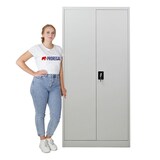 thumbnail of PROREGAL Mega Deal 3x Flügeltürenschrank ELEPHANT Metall Aktenschrank komplett montiert abschließbar 180x80x40cm Stahl 4 Ebenen Stahlschrank Lichtgrau