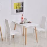 thumbnail of Mesa de Comedor de Estilo Nórdico con Patas de Madera 120x60x75 cm Blanco