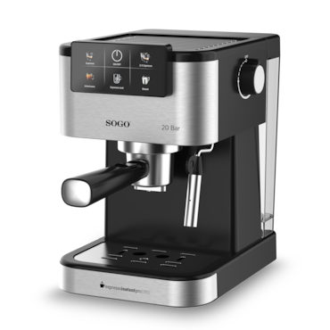 Macchina da Caffè Espresso SOGO INSTANTPRO 1350 | 20 Bar, Termoblocco Rapido, Pannello Tattile | Caffettiera con Vaporizzatore e Serbatoio 1.5L