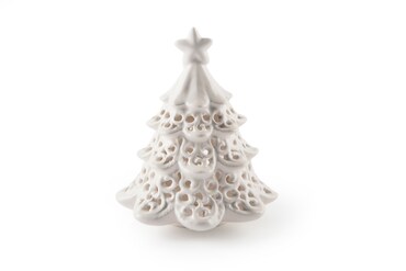Excelsa albero decorativo White Home ceramica 12xH15,5x12 cm bianco