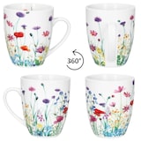 thumbnail of 6er Set Marie Kaffeebecher 320ml Porzellan-Tassen 6 Personen Blumen Tee Kakao