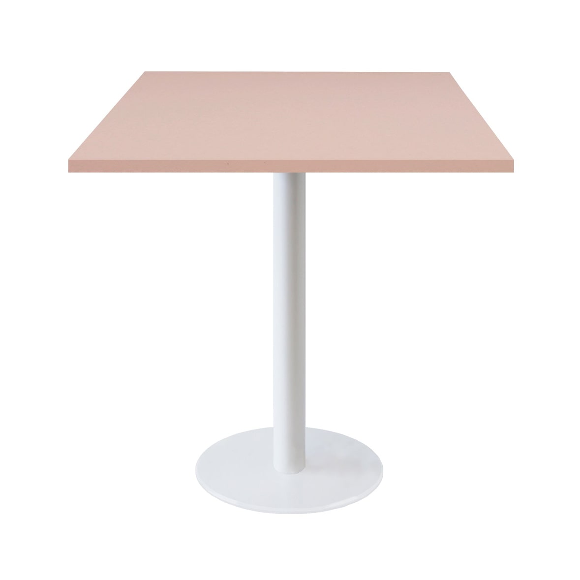 Restootab - Table Rome pied blanc 70x70cm rose bourbon