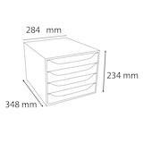 thumbnail of EXACOMPTA Cassettiera Ecobox 228606D, 4 cassetti, box in PS e cassetti in Ppl, (PxlxAlt) 34,8x28,4x23,4 cm, gamma Office box grigio/cassetti grigio