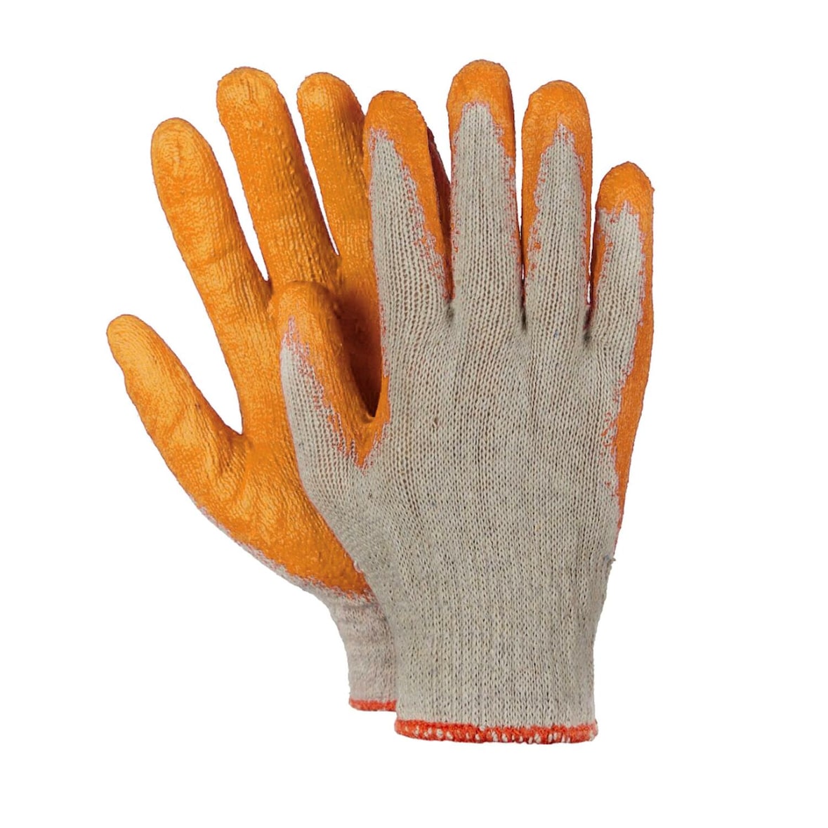 20 Paar Arbeitshandschuhe Montagehandschuhe Baumwolle Latex Größe L-9 orange