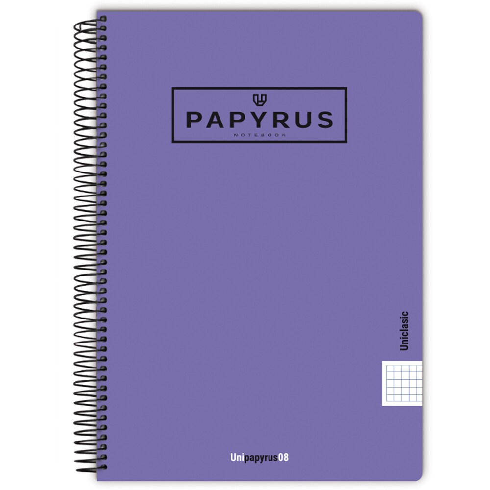 Pack de 5 cuadernos Tapa PP Tamaño Folio con 80 hojas. Formato Cuadrícula 4mm. Color Violeta
