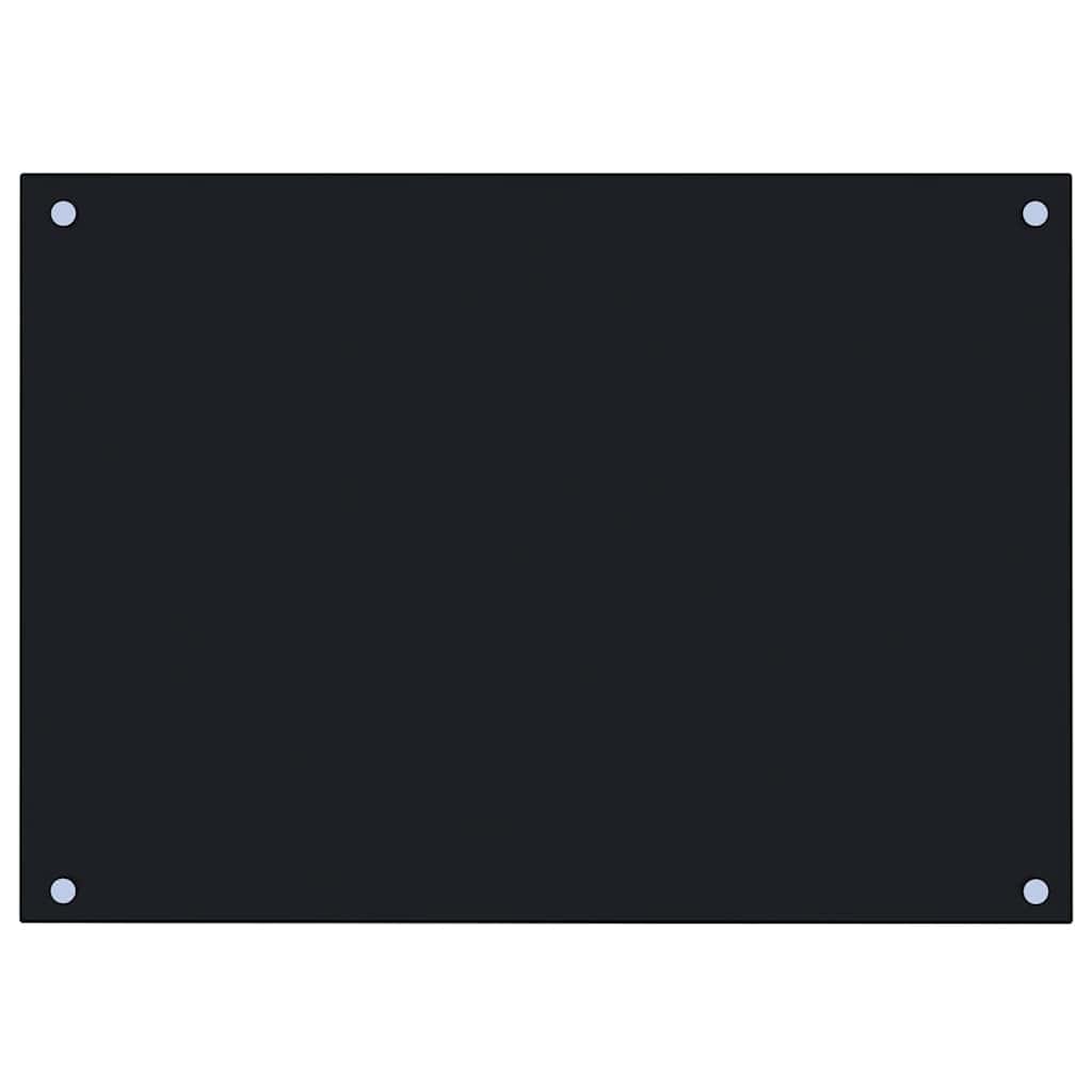 vidaXL Küchenrückwand Schwarz 70x50 cm Hartglas