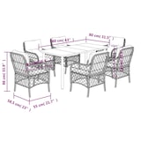 thumbnail of vidaXL 7-tlg. Garten-Essgruppe mit Kissen Hellgrau Poly Rattan