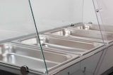 thumbnail of Saladette / Salattheke - 2,23 x 0,82 x 1,25 m - schwarzer Granit - mit 4 Türen - eckigem Glasaufsatz - IDEAL Plus Glasaufsatz 40 cm - Schwarz